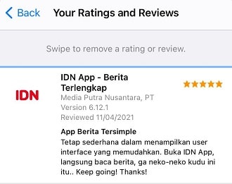 Review IDN App di Apple AppStore